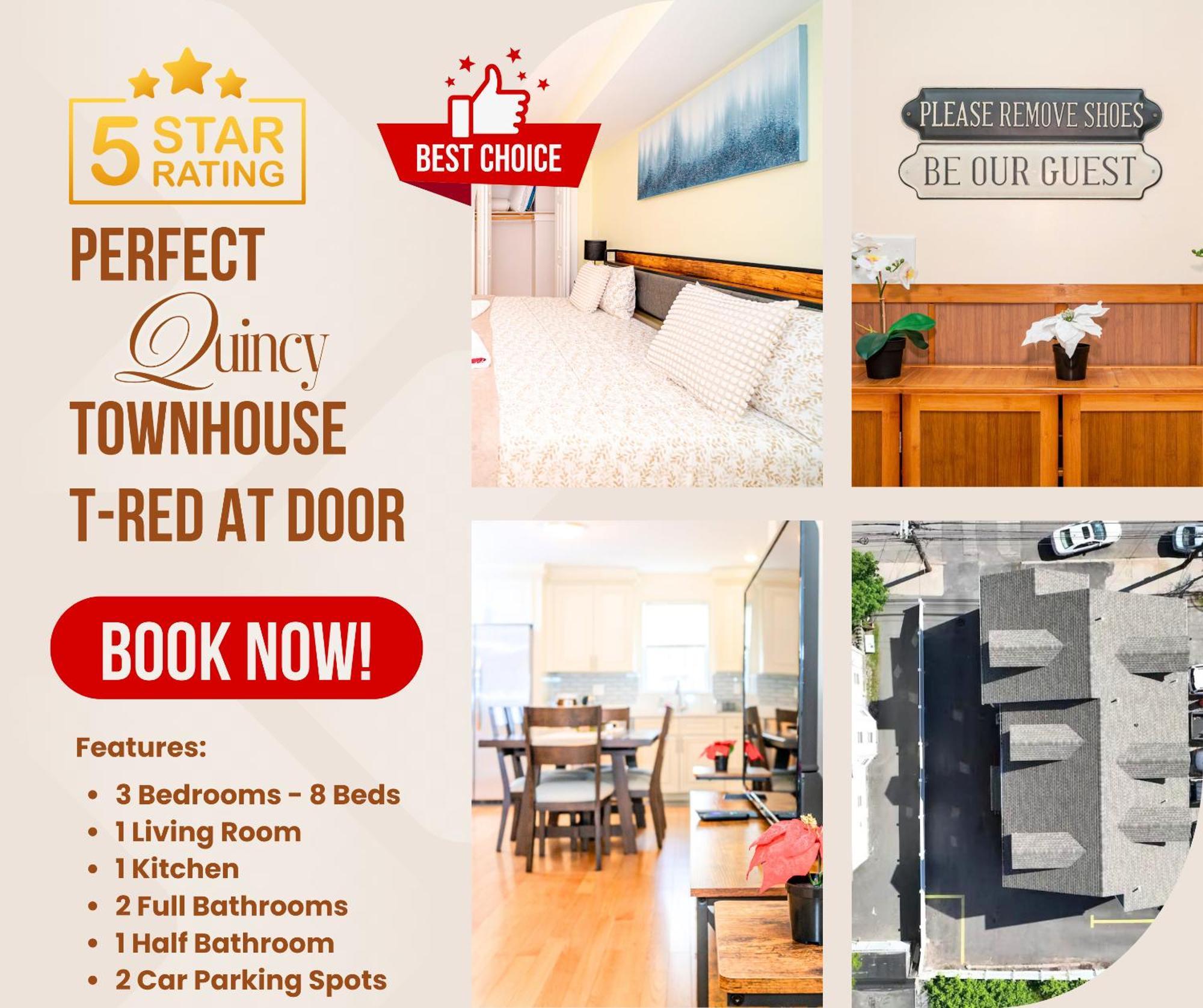 41 - 3Br Quincy - Lovely Townhouse Near Parish ภายนอก รูปภาพ